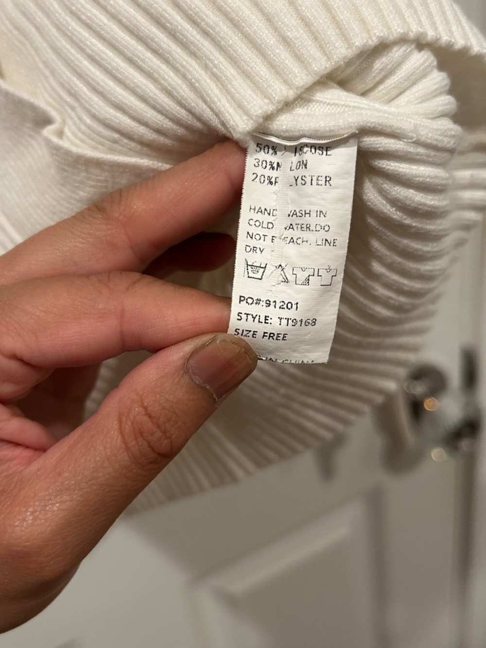 Thinkable Cream Ribbed Knit Cropped Button Front Cardigan One Size - Picture 6 of 8